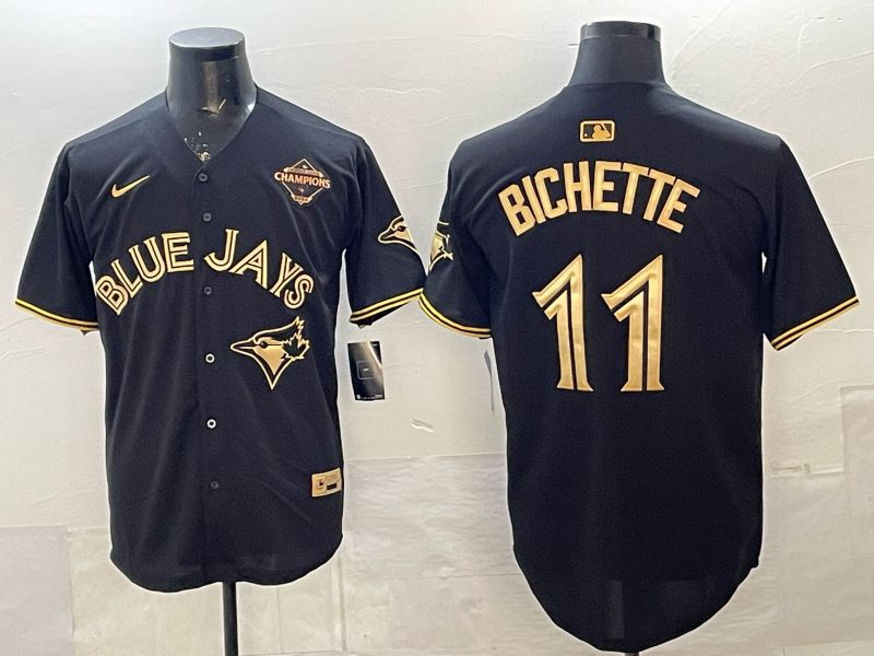 Men Toronto Blue Jays #11 Bichette Black Gold 5th Throwback 2026 Nike MLB Jersey style 01->toronto blue jays->MLB Jersey